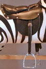Traditional Wooden Rocking Horse Zebra saddle detail from The Ringinglow Rocking Horse Company